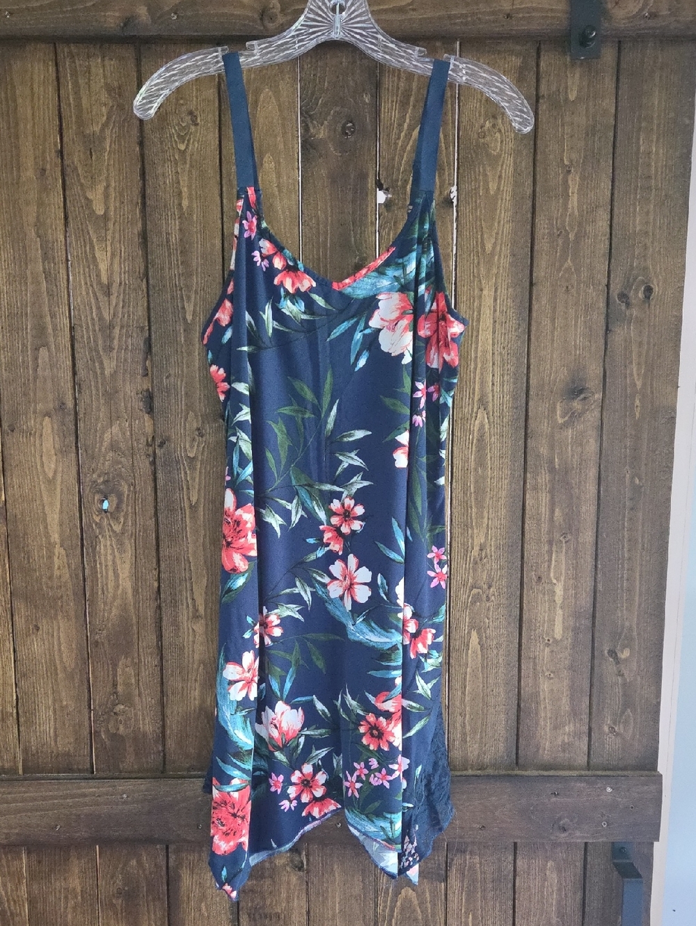 Floral Navy Nightgown with Adjustable Straps